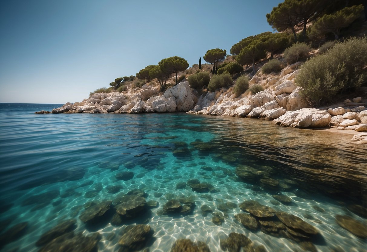 Crystal clear waters of the Mediterranean coast, with vibrant marine life and sandy beaches, create the ideal setting for open water swimming in Europe