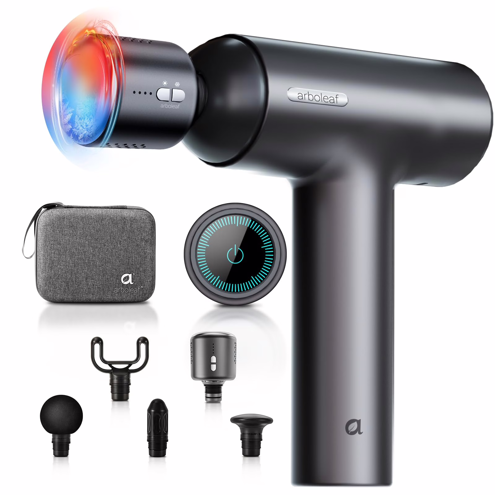 Massage gun with heating and cooling therapy