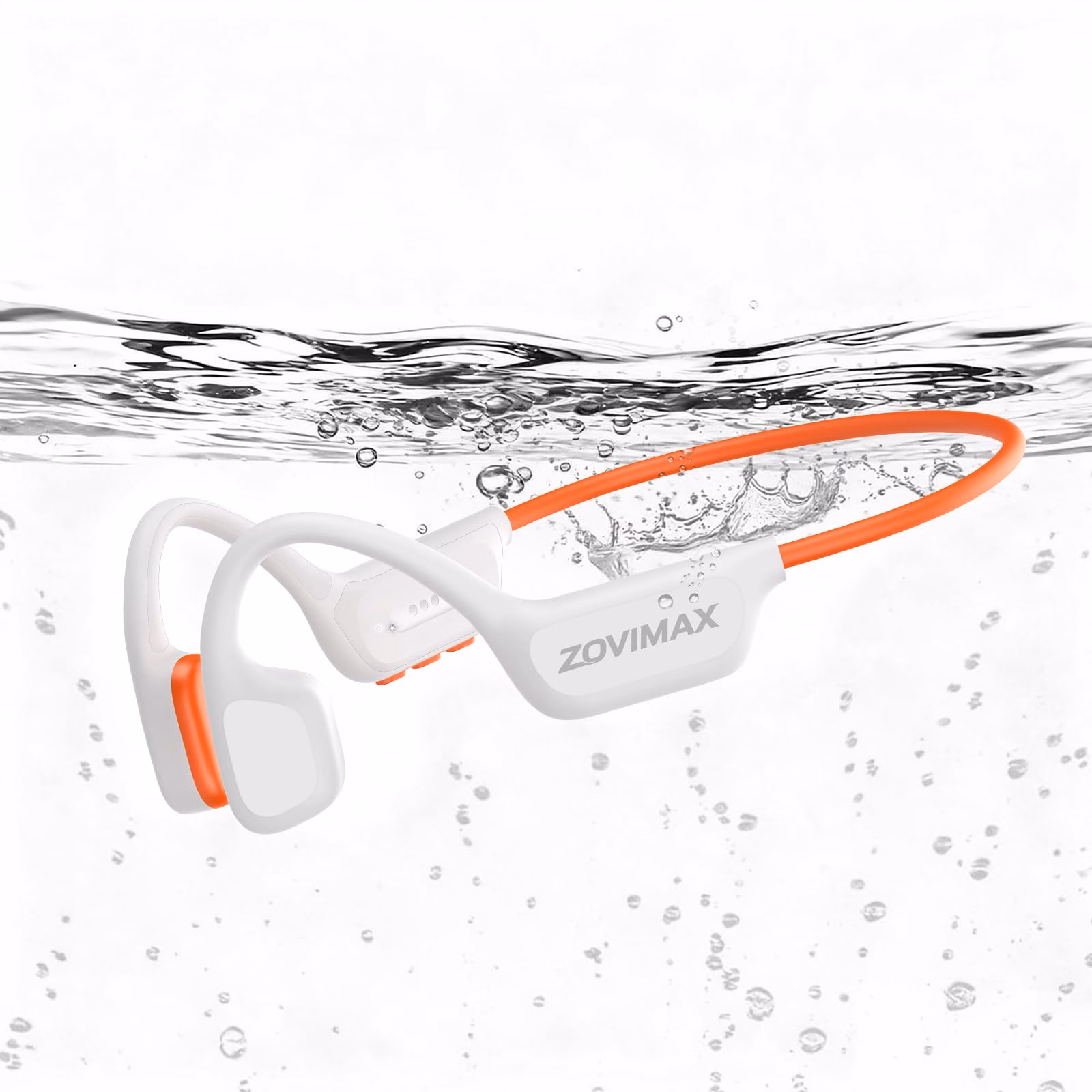 Bone Conduction Headphones, Swimming Headphones, Orange-White
