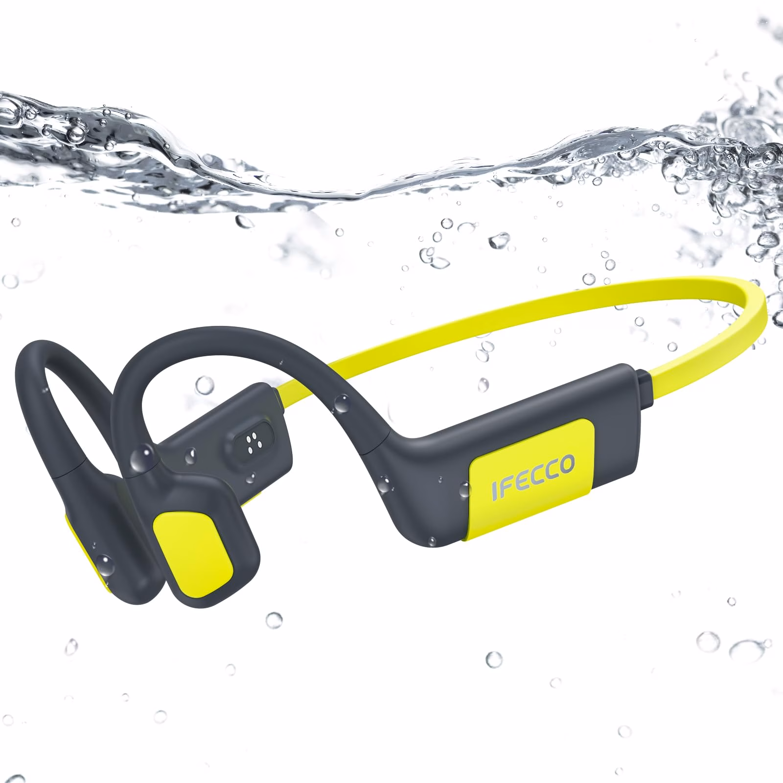 IFECCO Swimming Headphones With 32GB Bluetooth 6.0 IP68 Waterproof Green